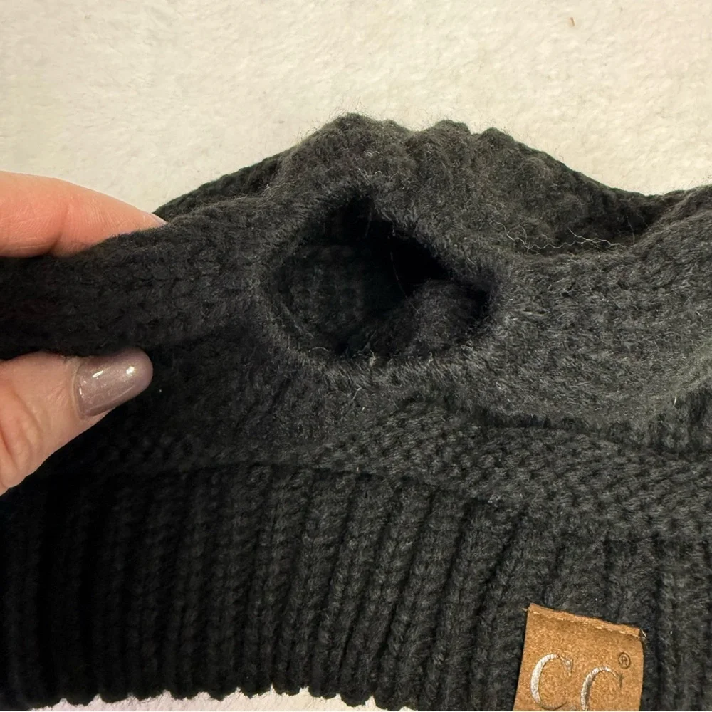 C.C Knit Beanie Set - Teal and Black